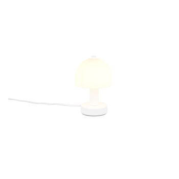Biela stolová lampa so skleneným tienidlom (výška 19 cm) Glenn – Trio – Obrázok 4
