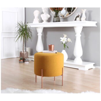 Taburet v horčicovej farbe Copper – Artie – Obrázok 2