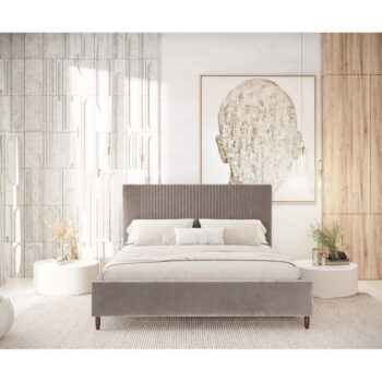 Béžová čalúnená dvojlôžková posteľ s úložným priestorom s roštom 180x200 cm Etero – Maison de Rêve - Image 11