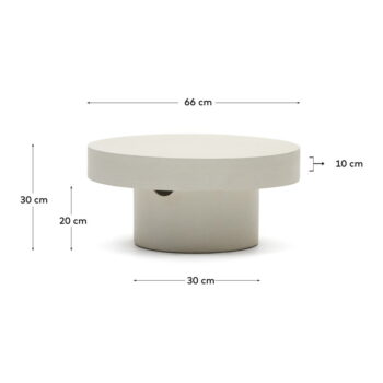 Betónový okrúhly záhradný odkladací stolík ø 66 cm Aiguablava – Kave Home – Obrázok 8