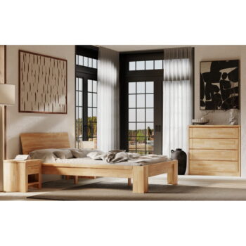 Dvojlôžková posteľ z dubového dreva v prírodnej farbe 160x200 cm Montana – Olivia Living – Obrázok 4