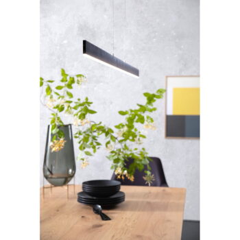 Čierne LED stmievateľné závesné svietidlo Straight – Fischer & Honsel - Image 4