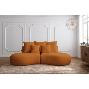 Pohovka z textílie bouclé v horčicovej farbe 260 cm Saint-Germain – Bobochic Paris – Obrázok 8