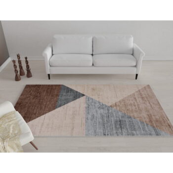 Hnedo-béžový prateľný koberec behúň 200x80 cm - Vitaus - Image 2