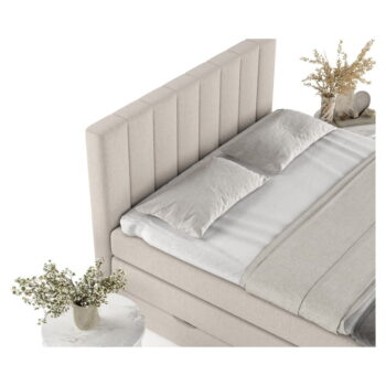 Béžová boxspring posteľ s úložným priestorom 160x200 cm Ruby – Maison de Rêve - Image 2