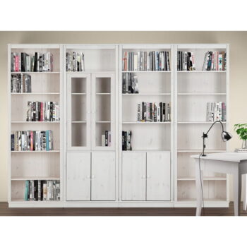 Biela knižnica z borovicového dreva 370x223 cm Anita – Støraa - Image 3