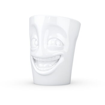 Biely vysmiaty porcelánový hrnček s uškom 58products, objem 350 ml - Image 2
