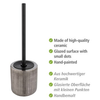 Keramická WC kefa v striebornej farbe Rivara – Wenko - Image 6