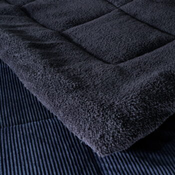 Tmavomodrý prešívaný prehoz z mikroplyšu na dvojlôžko 200x220 cm Cosy Cord - Catherine Lansfield - Image 3