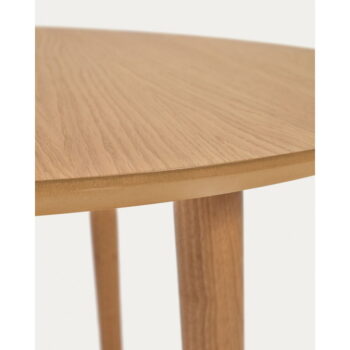 Okrúhly rozkladací jedálenský stôl v dekore duba v prírodnej farbe ø 90 cm Oqui – Kave Home - Image 6