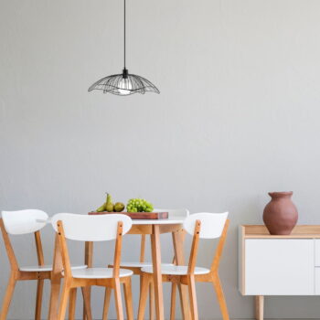 Čierne závesné svietidlo s kovovým tienidlom ø 50 cm Farac – Opviq lights - Image 3
