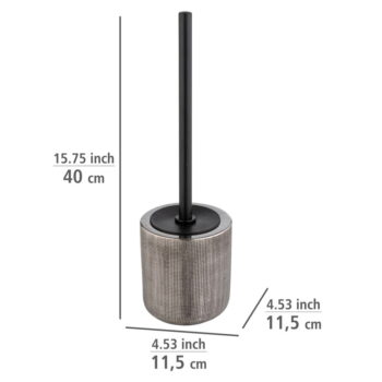 Keramická WC kefa v striebornej farbe Rivara – Wenko - Image 3