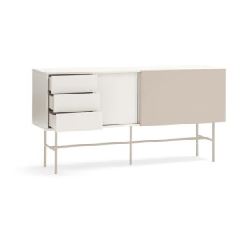 Béžovo-krémová nízka komoda s posuvnými dverami 180x91 cm Nube – Teulat – Obrázok 5