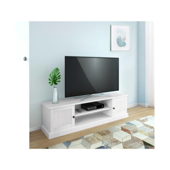 Biely TV stolík z borovicového dreva 45x40 cm Mille – Støraa - Image 4