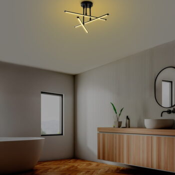 Čierne LED stropné svietidlo 26x51 cm Ledflower – Opviq lights - Image 4