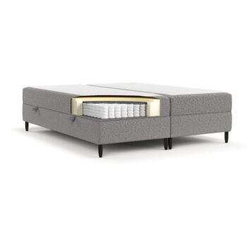 Sivá boxspring posteľ s úložným priestorom 160x200 cm Malte – Maison de Rêve - Image 2