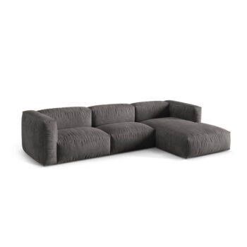 Sivá modulárna rohová pohovka z textílie bouclé (pravý roh) Martina – Micadoni Home - Image 3