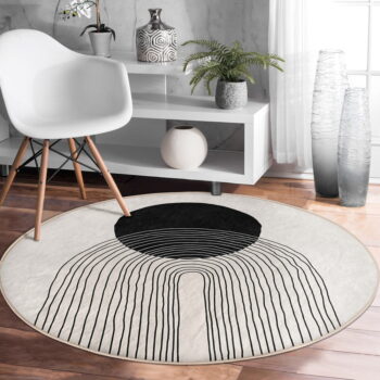 Krémovobiely prateľný okrúhly koberec ø 120 cm Comfort – Mila Home - Image 5