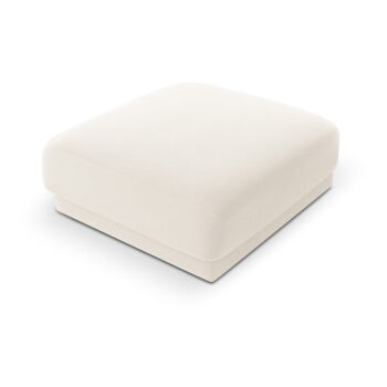 Biely zamatový taburet Miley – Micadoni Home – Obrázok 3