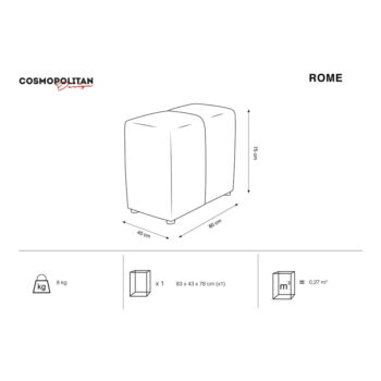 Čierna zamatová opierka k modulárnej pohovke Rome Velvet - Cosmopolitan Design – Obrázok 3