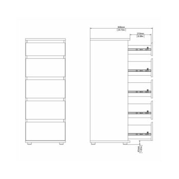 Vysoká komoda v dekore duba v prírodnej farbe 40x107 cm Nova – Tvilum - Image 2