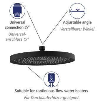 Čierny sprchový set z nerezovej ocele 120 cm Soft Water - Wenko – Obrázok 11