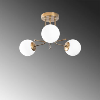 Stropné svietidlo v bielo-zlatej farbe so skleneným tienidlom ø 15 cm Daisy – Opviq lights - Image 4