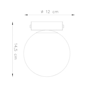 Čierne stropné svietidlo so skleneným tienidlom ø 12 cm Umerta – Nice Lamps - Image 7