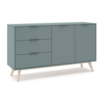 Zelenosivá nízka komoda 140x81 cm Pisco – Marckeric - Image 4