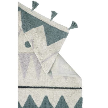 Zeleno-krémový prateľný ručne tkaný bavlnený detský koberec 70x100 cm Mini Azteca – Lorena Canals – Obrázok 6