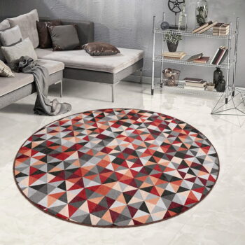Červeno-sivý prateľný okrúhly koberec ø 100 cm Ignite – Mila Home – Obrázok 8
