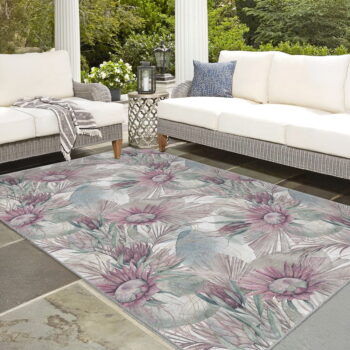 Fialovo-sivý prateľný koberec 160x230 cm Dusty Flowers – Mila Home - Image 3
