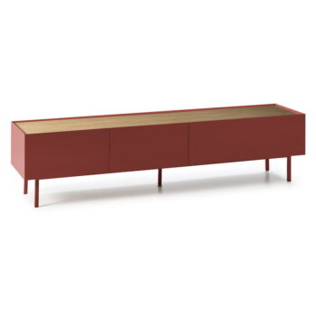 Červený TV stolík v dekore duba 180x45 cm Arista – Teulat - Image 4