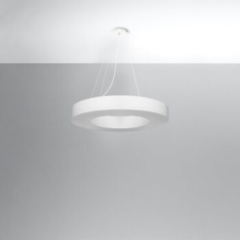 Biele závesné svietidlo s textilným tienidlom ø 70 cm Galata Slim – Nice Lamps - Image 4