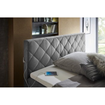Sivá boxspring posteľ s úložným priestorom 180x200 cm Messina – Meise Möbel - Image 9