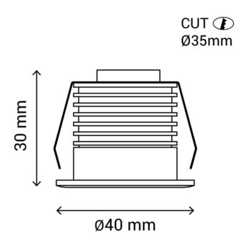 Čierne LED bodové svietidlo ø 4 cm – SULION - Image 4