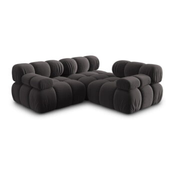 Tmavosivá zamatová pohovka 282 cm Bellis – Micadoni Home – Obrázok 5