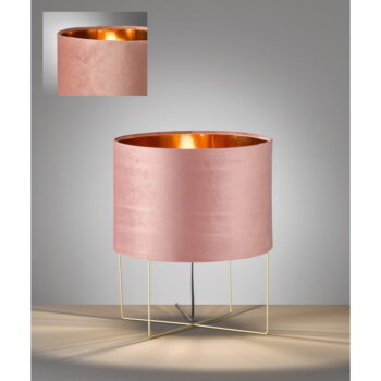 Ružová stolová lampa s textilným tienidlom (výška  43 cm) Aura – Fischer & Honsel - Image 3