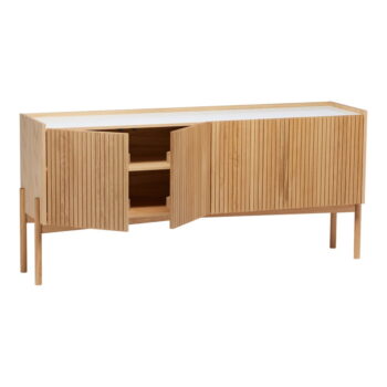 Nízka komoda v dekore duba v prírodnej farbe 177x42 cm Bottrup – Woodman – Obrázok 3