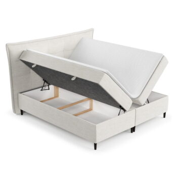 Krémovobiela boxspring posteľ s úložným priestorom 160x200 cm Sinai – Maison de Rêve - Image 11