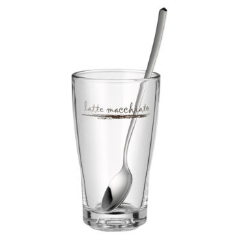 Sklenené hrnčeky s lyžičkami v striebornej farbe v súprave 6 ks 280 ml - WMF - Image 2