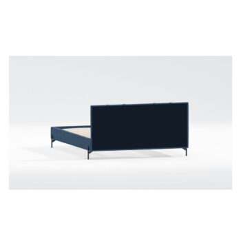 Tmavomodrá čalúnená dvojlôžková posteľ s roštom 180x200 cm Tulsa – Ropez - Image 4