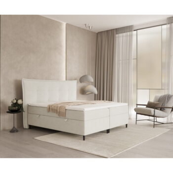 Krémovobiela boxspring posteľ s úložným priestorom 160x200 cm Sinai – Maison de Rêve - Image 9