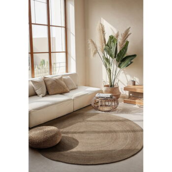 Obojstranný jutový okrúhly koberec v prírodnej farbe ø 200 cm Braided Grey – Hanse Home - Image 2