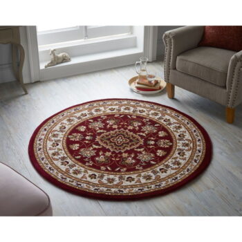 Červený okrúhly koberec 133x133 cm Sherbone - Flair Rugs - Image 2