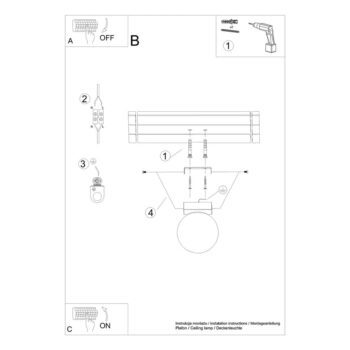 Čierne stropné svietidlo so skleneným tienidlom ø 12 cm Umerta – Nice Lamps - Image 8