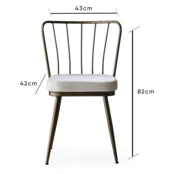 Sivé kovové jedálenské stoličky v súprave 2 ks Yildiz – Kalune Design - Image 6