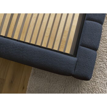 Tmavomodrá čalúnená dvojlôžková posteľ s úložným priestorom s roštom 140x190 cm Denali – Bobochic Paris – Obrázok 7