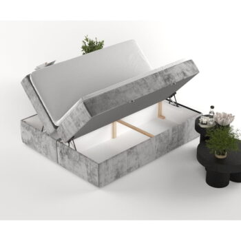 Sivá boxspring posteľ s úložným priestorom 160x200 cm Yoko – Maison de Rêve - Image 8