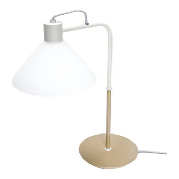 Biela stolová lampa so skleneným tienidlom (výška 44 cm) Spot – Hübsch - Image 2